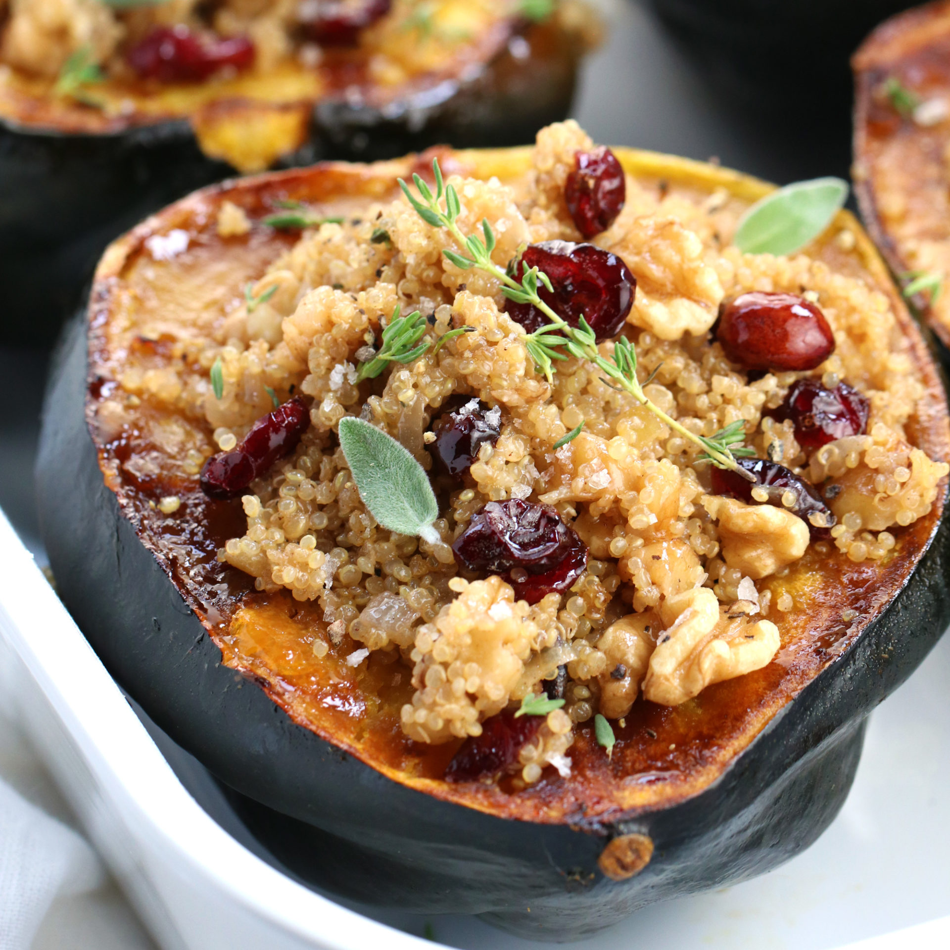 Vegan Stuffed Acorn Squash - Easy Vegan Meal Plan