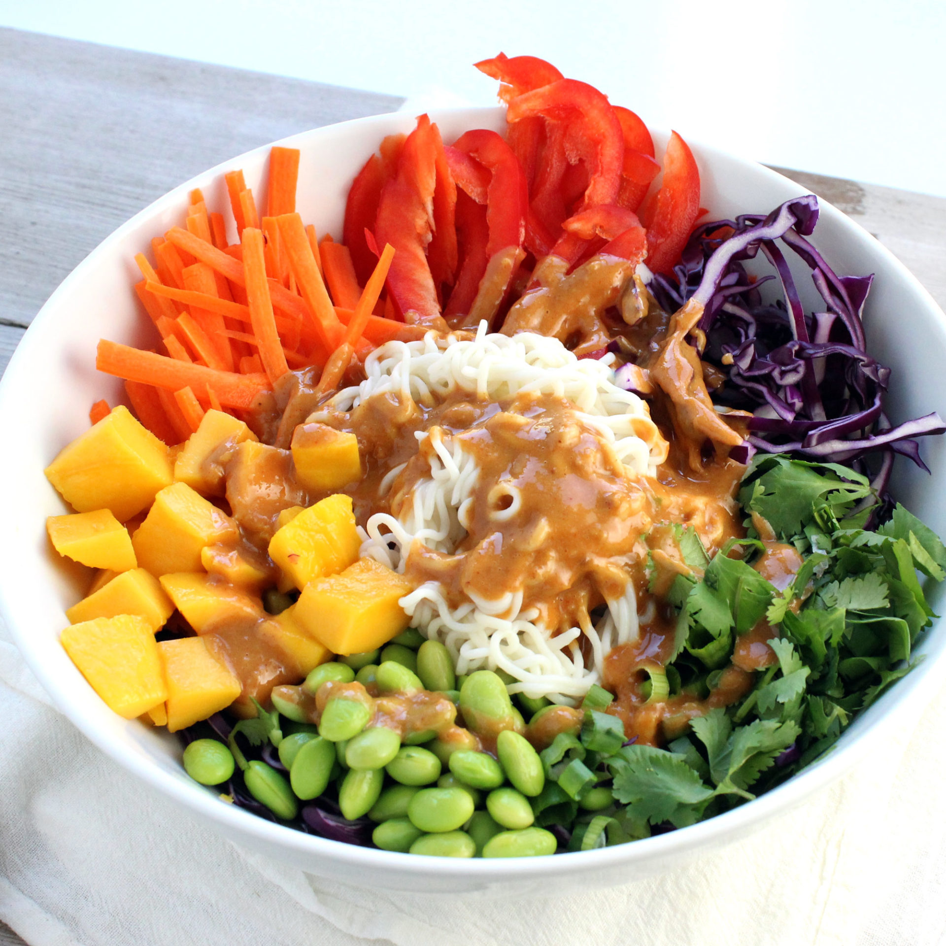 Rainbow Bowl with Peanut Lime Sauce - Easy Vegan Meal Plan