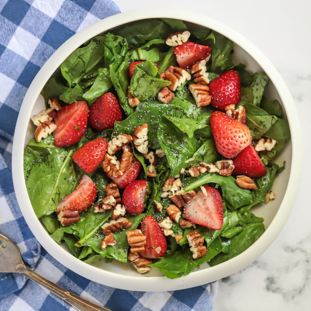 Strawberry & Spinach Salad - Easy Vegan Meal Plan