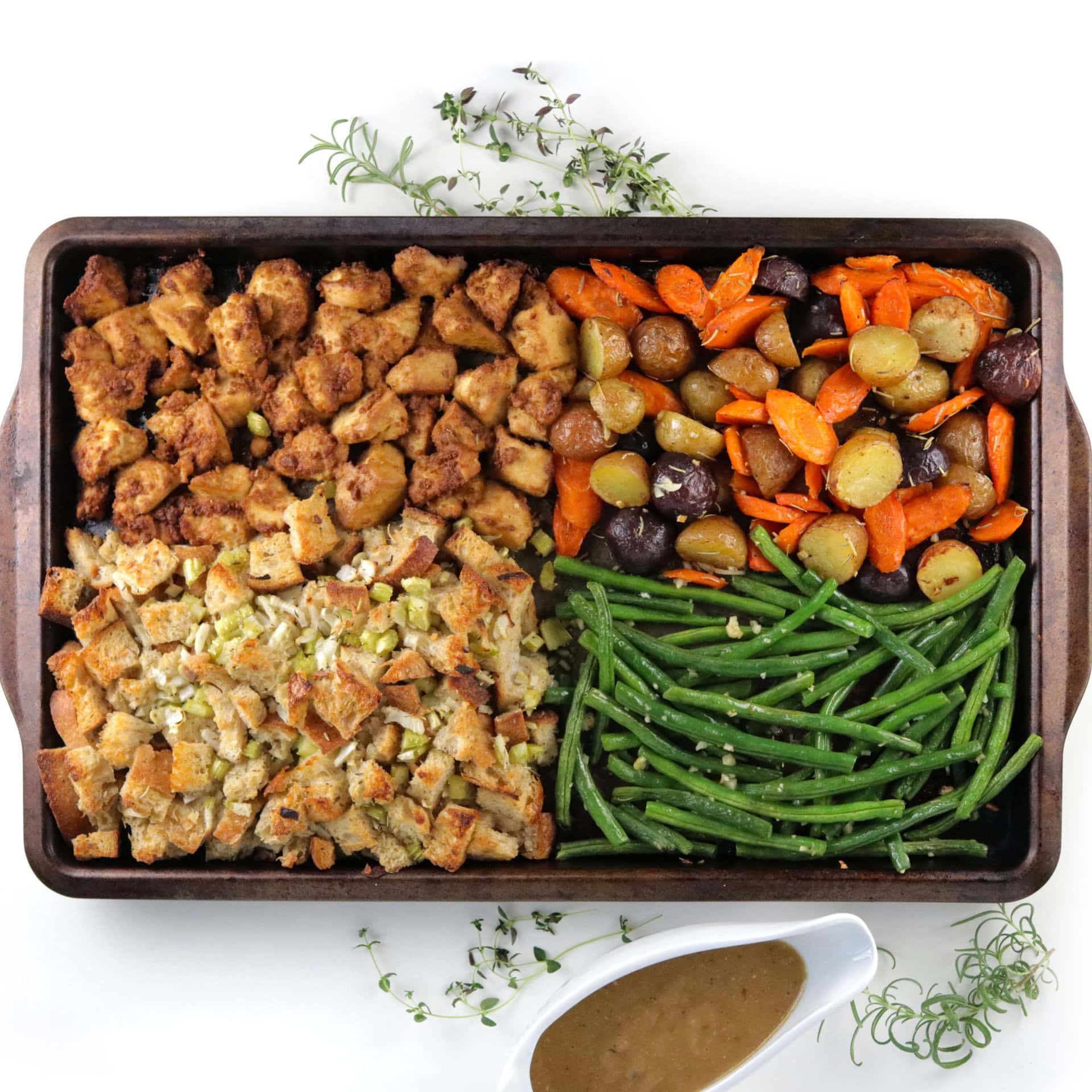 Vegan Sheet Pan Thanksgiving Dinner - Easy Vegan Meal Plan